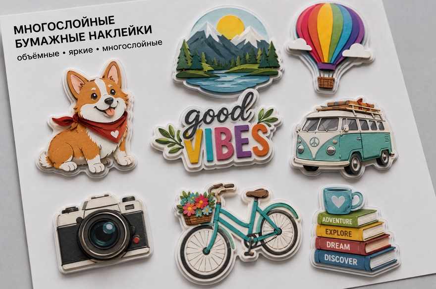 Многослойные бумажные наклейки